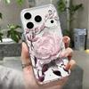 Transparent Flower Pattern Phone Case For iPhone 17e 17 16 15 14 13 Pro Max 17 16 Pro 16e 12 11 Clear Shockproof Soft Back Cover