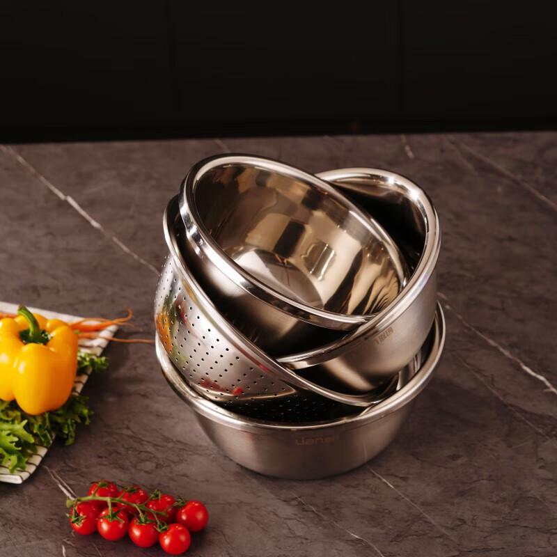 Stainless Steel Vegetable and Fruit Washing Basin Set