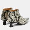 Fashion Brand Snake Pattern Low Heel Women's Knee Long Boots Fashion Stage Show Black Sexy Autumn and Winter Women's Shoes Size 34-43