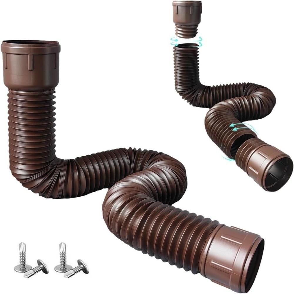 PE Rain Gutter Downspout Extensions Retractable Rainwater Drainage Drain Downspout Flexible Freeze Proof Extender Connector