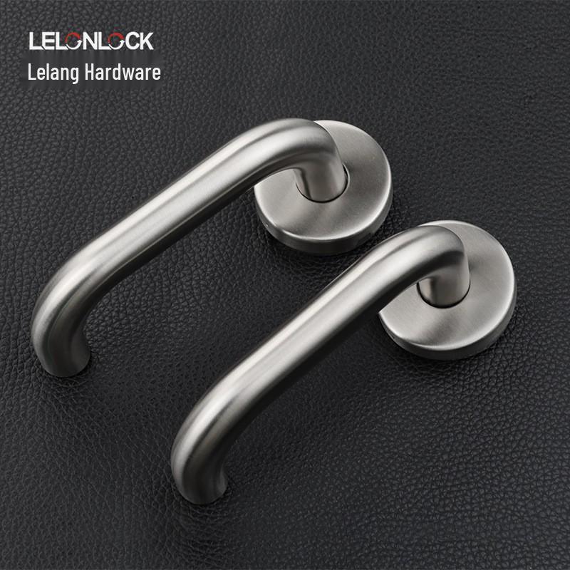 304 Stainless Steel Indoor Fire Door Handle - Double Leaf European Lock Accessory