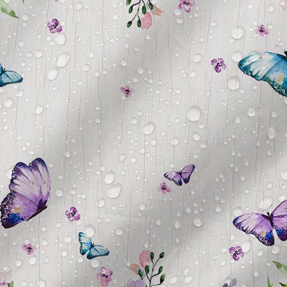 Colorful Butterfly Watercolor Flower Shower Curtain Waterproof Bathroom Decorative Shower Curtain 180X 180Cm With 12 Hooks