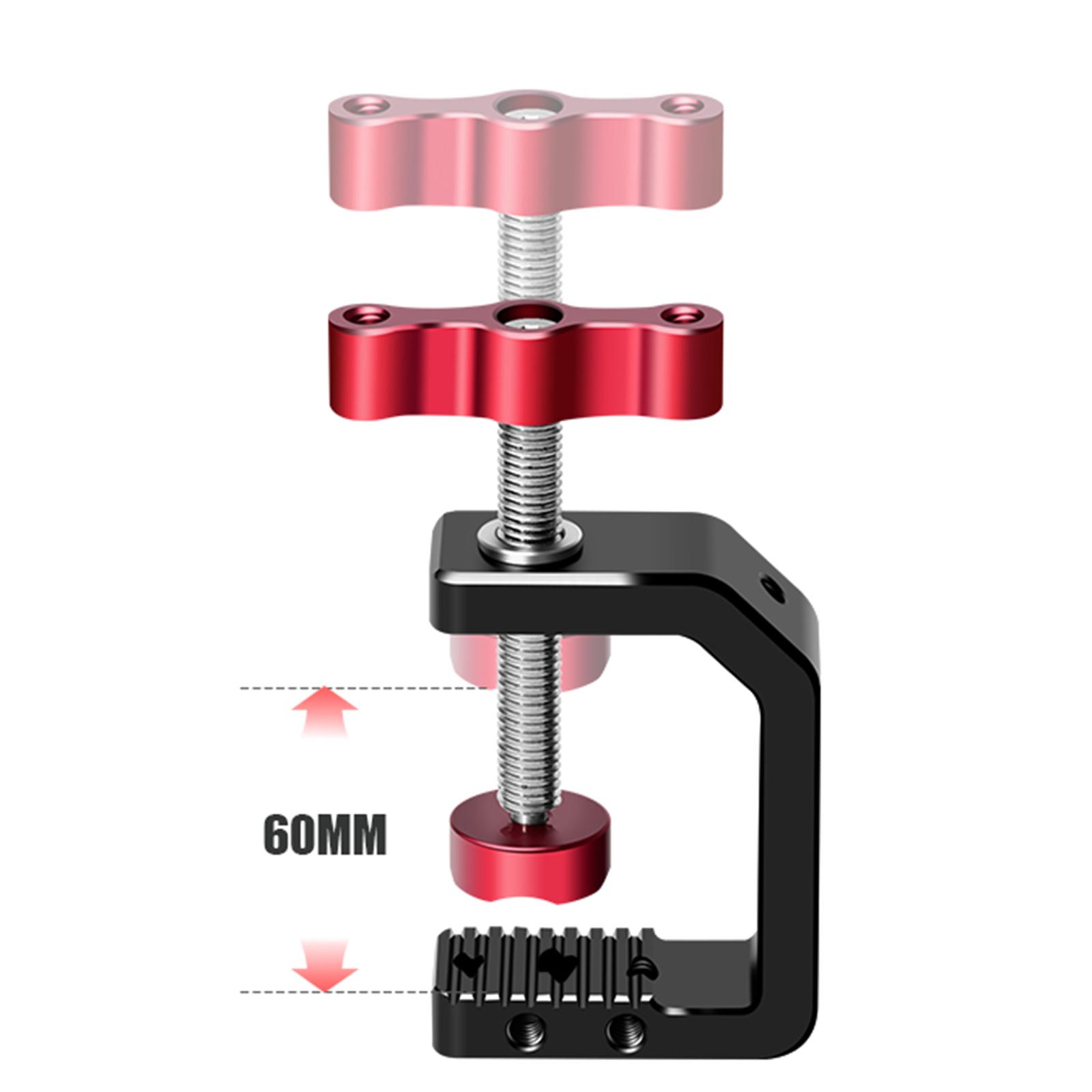 

Universal Camera Mount C Clamp with 1/4 3/8 Screw Holes Multi-Function Desktop Clamp for Photography and Videography 1