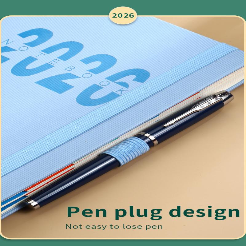 High-Quality 2026 Planner Notebook Daily Weekly Monthly Calendar Planner A5 Size With Faux Leather Cover For Business Student