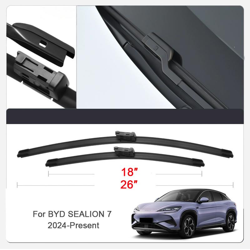 2PCS Car Blade Windshield Wiper Windshield For BYD ATTO YUAN PLUS CHAZOR KING DOLPHIN HAN SEAGULL MINI SEAL SEALION 7 SHARK SONG