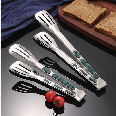 Food Tongs Stainless Steel Kitchen Tongs Meat Salad Steak Food Clip Long Handle Non-slip BBQ Cooking Tongs Kitchen Utensils