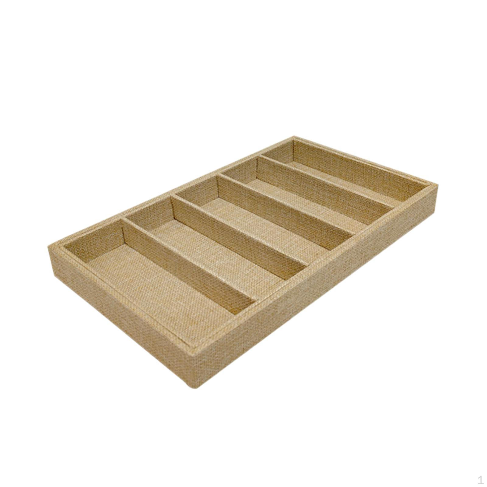 

Подставка для очков, шкатулка для ювелирных изделий, держатель для часов на 5 ячеек, Khaki Linen MDF