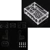 Acrylic Protective Case for Raspberry Pi 4 Model B with 3.5-inch Touchscreen, Fan Mount, and Camera Stand.