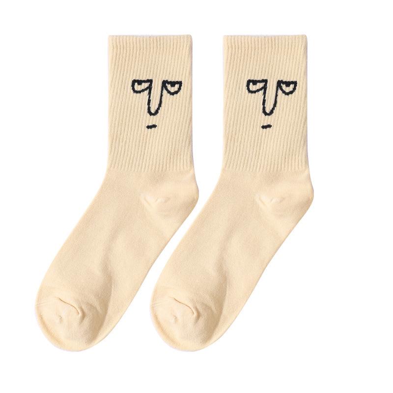 

Funny Cartoon Mid-Calf Women s Cotton Socks - Korean College Style, Versatile, Cute for Autumn/Winter. One Size