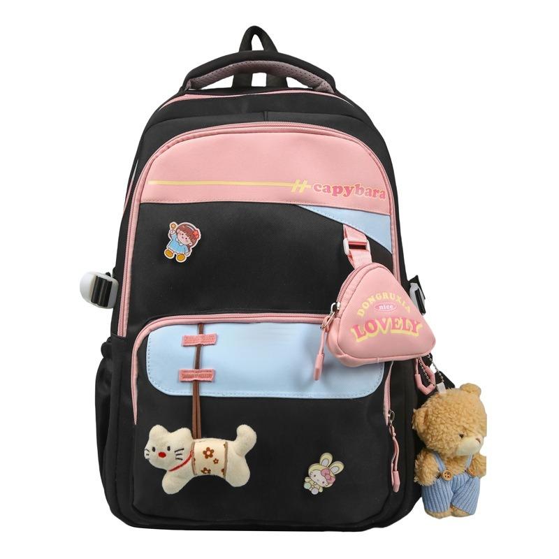 New High-value, Fresh and Sweet Candy-colored Contrasting Backpack, Large-capacity Backpack for Junior High School Students