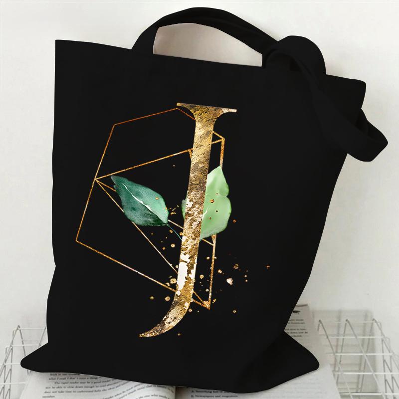 Print Canvas Bag Women's Shoulder Bag Fashion Floral Letter Ladies Hand Bags Alphabet Tote Bag
