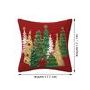 Festival Polyester Cushion Cover With Christmas Tree Designs Soft Sturdy Pillowcase For Home Decoration