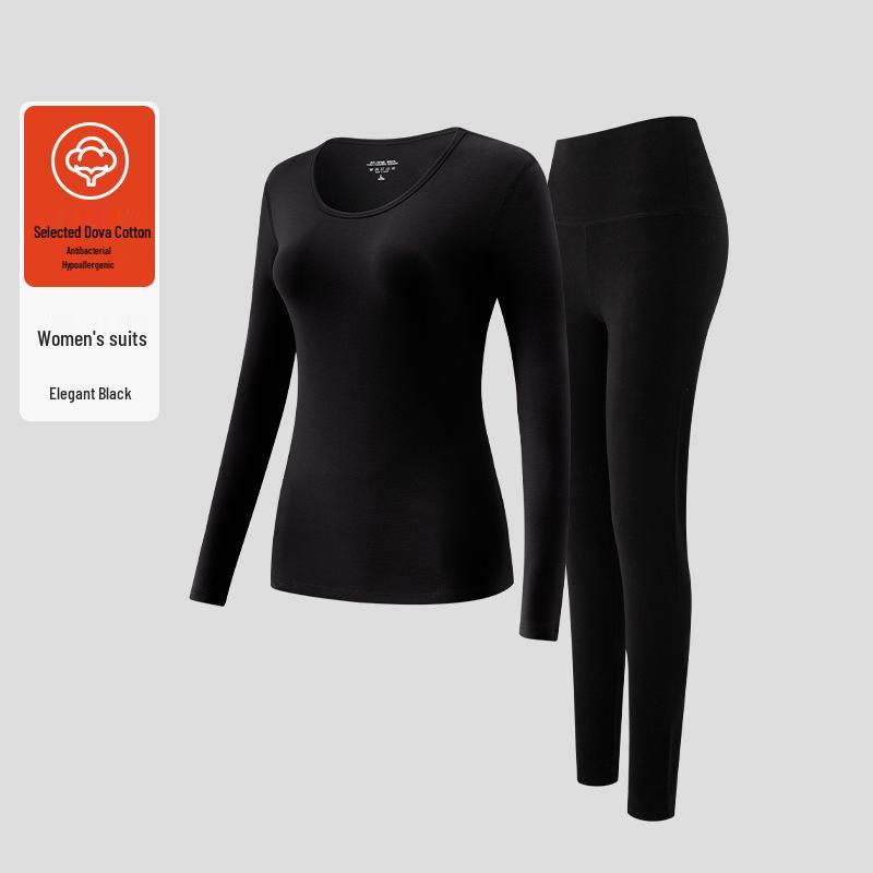 Damen Antibakterielles Xinjiang Baumwoll Thermo Unterwäsche Set - Dünn, Milbenabweisend, für Herbst/Winter