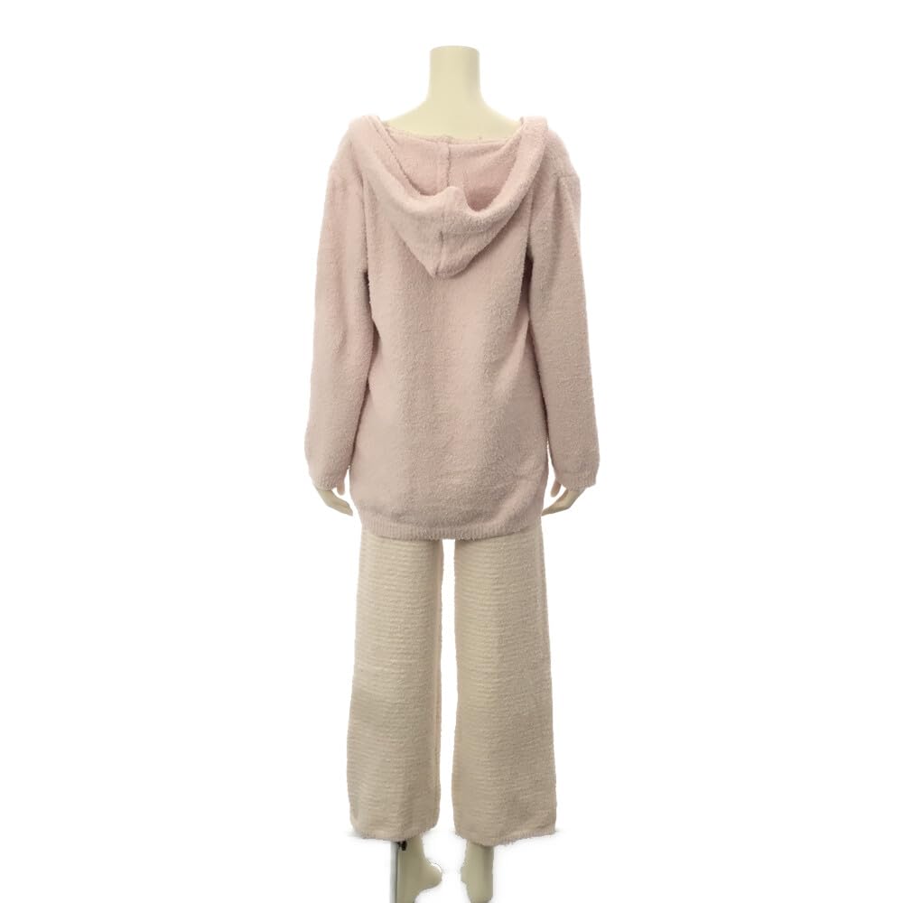 Room Cute Oberteil und Unterteil, 3-teilig, Einheitsgröße, passt den meisten [RAVIR] Damenbekleidung, Winter, flauschig, Pyjama, Set, Set, Cami, flauschig, Parka, Bordüre, Rosa,