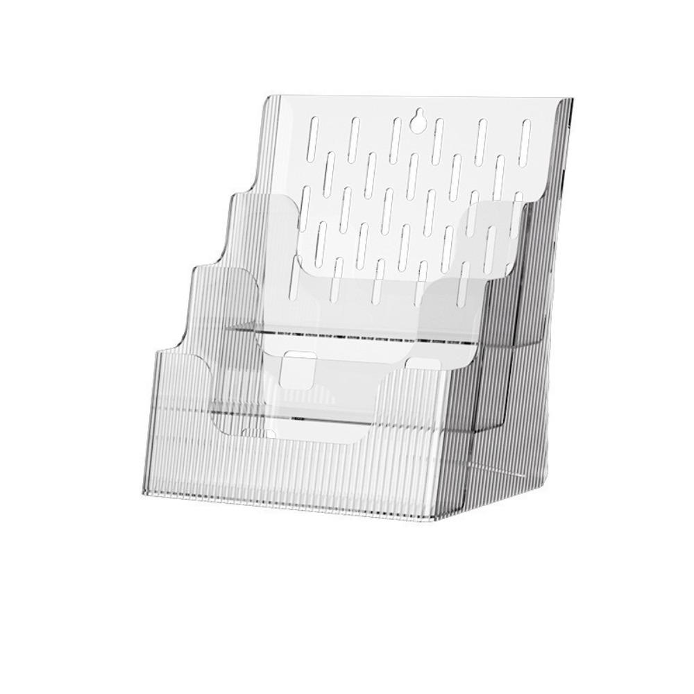 

Acrylic Magazine Holder Multilayer Brochure Holder Durable File Storage Box прозорий