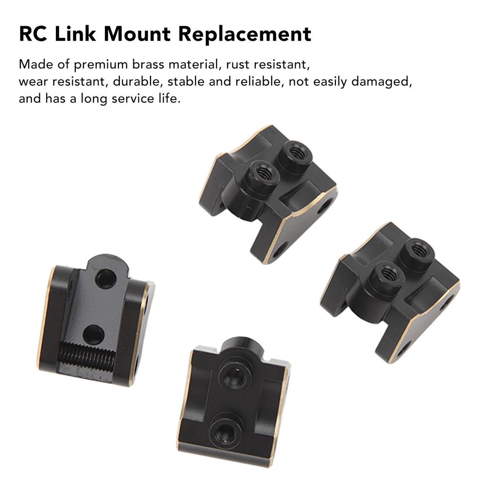 4Pcs RC Link Mount Brass Stable Rustproof RC Upgrade Parts for Axial SCX10 II AR44 Axles 1/10 Black