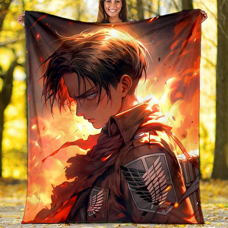 Attack on Titan2 printed throw blanket—lightweight,soft,warm;versatile blanket for all seasons—perfect as &air-conditioning throw,nap blanket