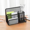 Metal Mesh Pen Holder 2/3 Grids Desk Organizer Holder Creative Metal Storage Box  Pencil