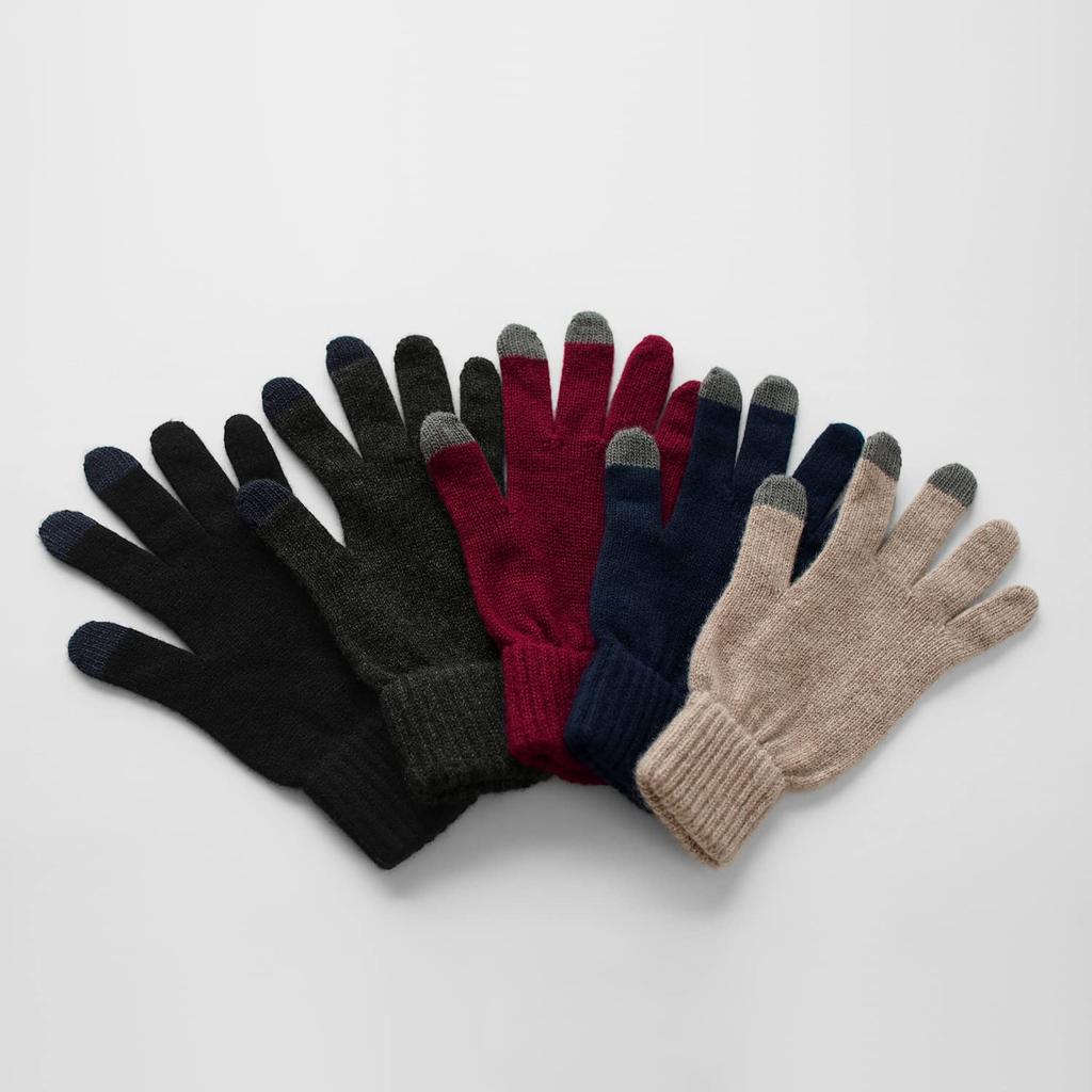 Prodigal Cashmere Smartphone Gloves 100% (Free Size, Navy)