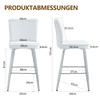 101cm High White PU Material Bar Stool Two-Piece Set: Ergonomic Backrest, Comfortable and Stylish.