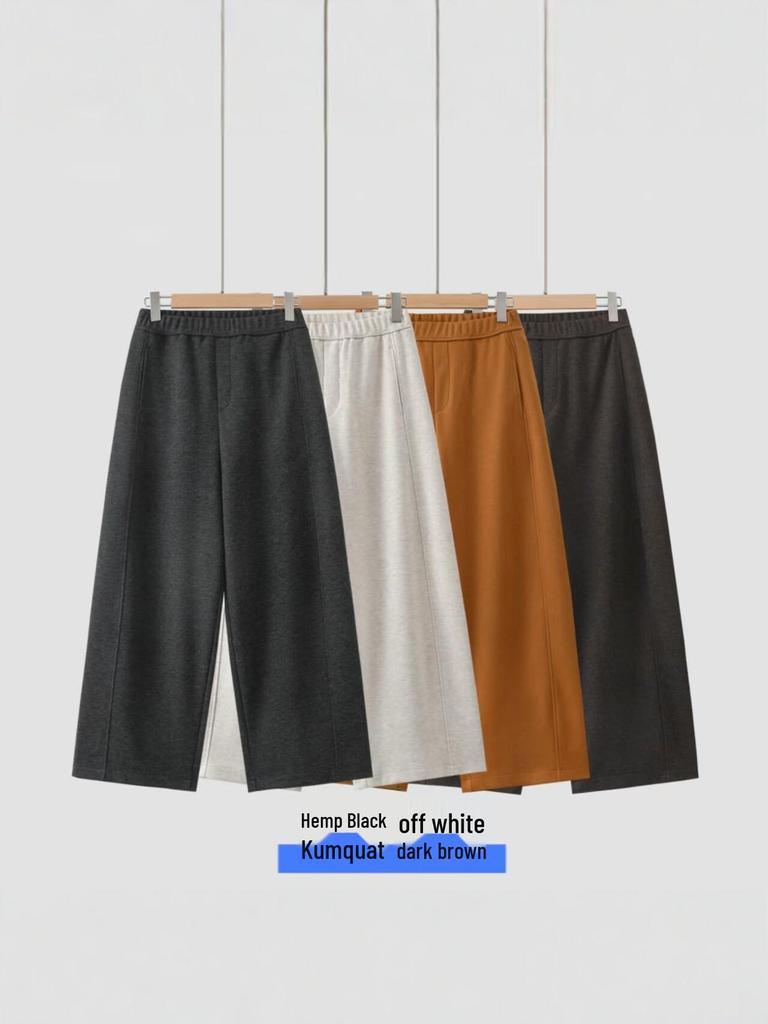 2026 Spring Women's High-Waisted Drapey Wide-Leg Cotton Blend Pants - Loose, Slimming, and Versatile.