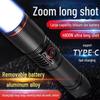 "Rechargeable Long-Range White Laser Tactical Flashlight with Telescopic Zoom"