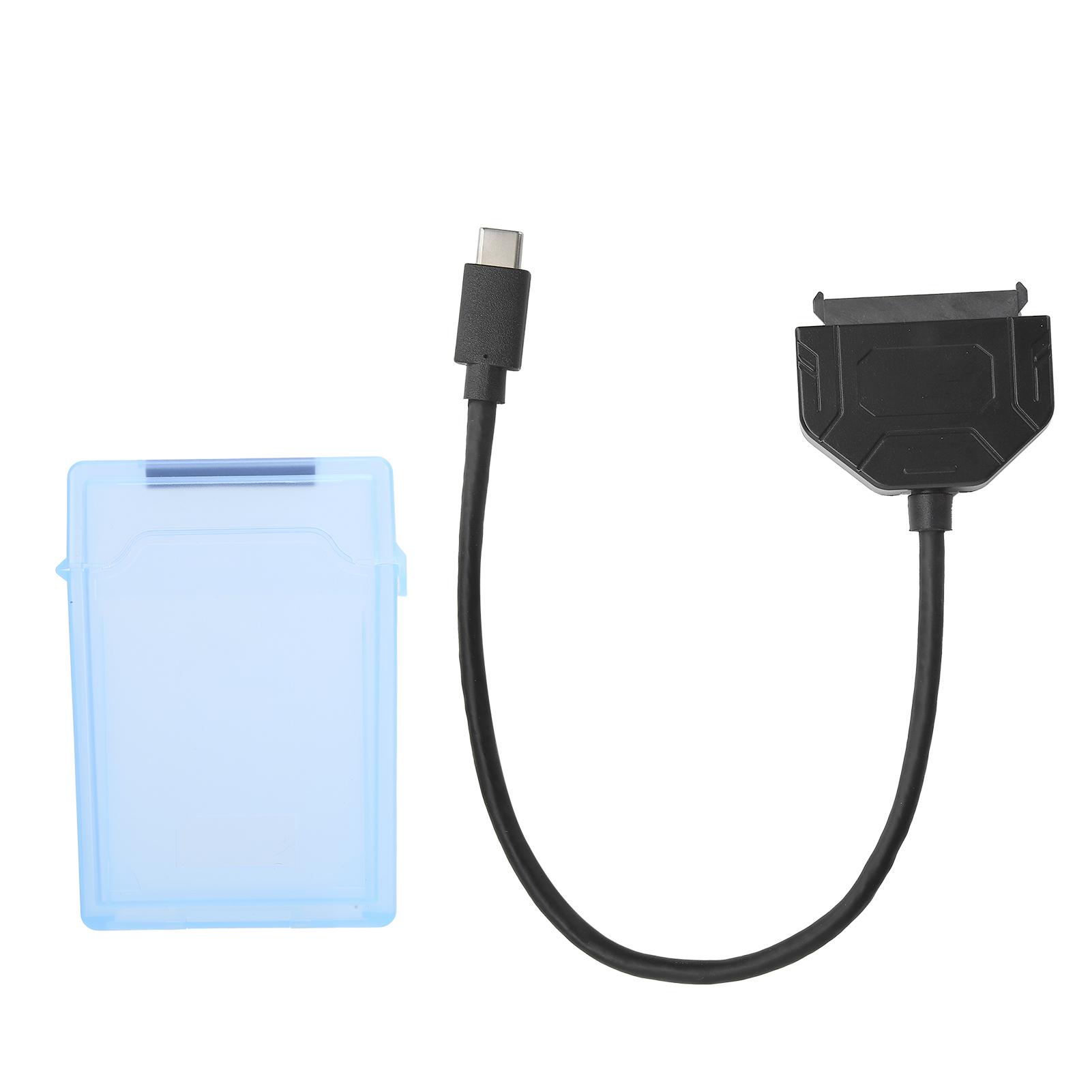 

TypeC SATA Adapter 2.5in USB 3.0 10G SSD HDD Hard Disk Drive Cable Protection Box синій