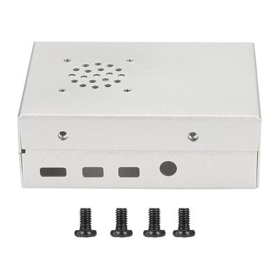 For Raspberry Pi 4B High Quality Protective Aluminum Alloy Metal Porous Case Cover Enclosure Silver