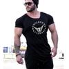 Muscleguys Muscle Mens  Letter Printed Gym Training Short Sleeves Men Clothings Gym Tshirts