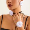 Vintage Rose Flower Choker Collar Women'S, Flannel Satin Flower Fashion Strap Necklace