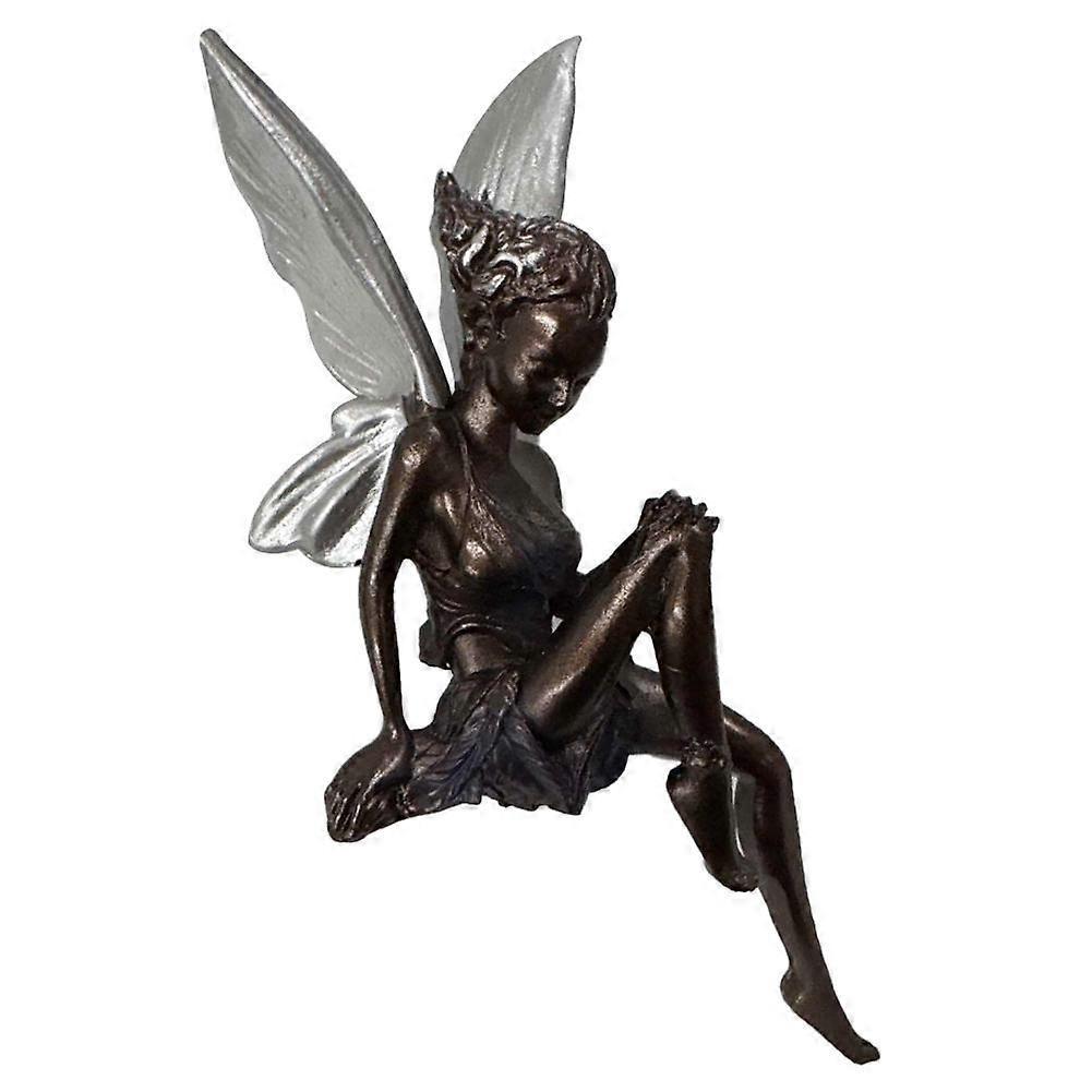 Home Decor Flute Fairy Sitting Garden Statue Outdoor Resin Sculp