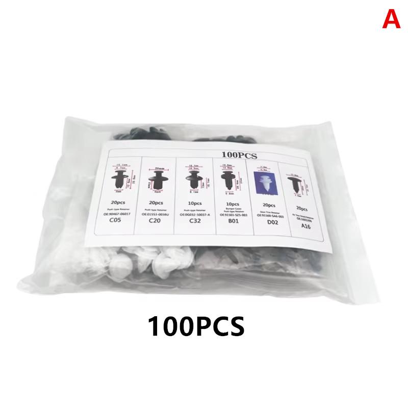 

100Pcs Car Clip 6 Size Auto Interior Plastic Bumper Clips Rivets Fasteners Push Type Pin Retainer Trim Kit With Fastener Remover