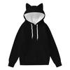 Children's Fashionable Lightweight Long-Sleeved Pullover Sweatshirt With Pockets, Solid Color , And Ear-Like Hooded Sweatshirt