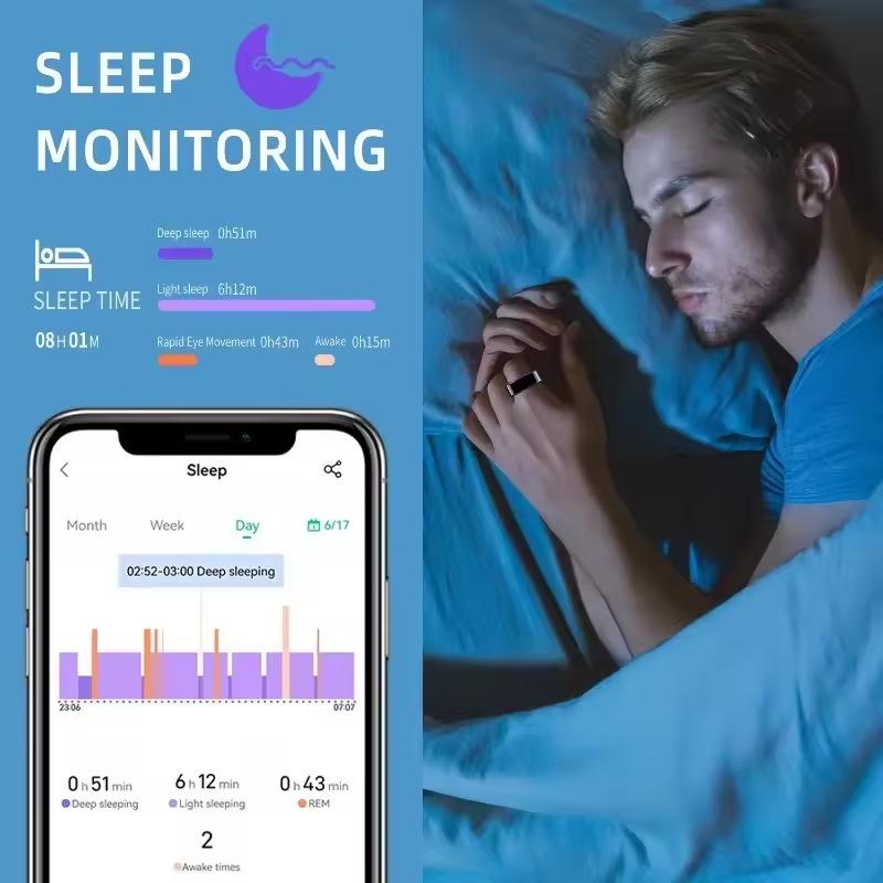 Lightweight Smart Ring: Heart Rate, Oxygen, & Women's Health Tracker for Active Lifestyle