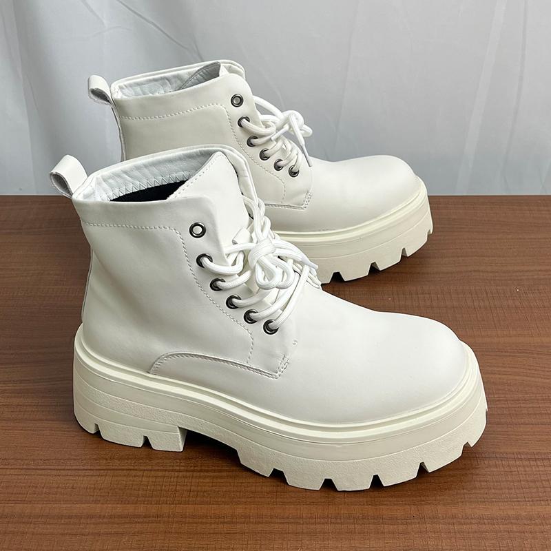 Fashion Trendy Thick Soled Men's Shoes Luxury Designer Classic Style Daily Office Work Fashion Street 38-46 and Youth Shoes White