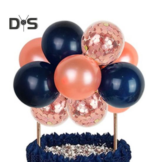 10 Pcs 4 Inch Balloons Cake Topper Happy Birthday Mini Balls Cake Topper DIY Baking Decoration for Anniversary Birthday Party Baby Shower Decor