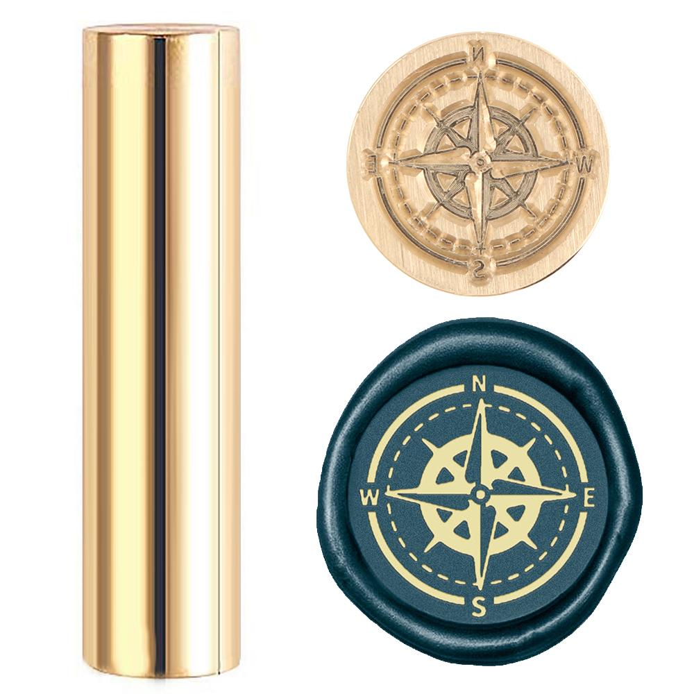 1pc Mermaid Wax Seal Stamp Column Compass Sealing Wax Stamps Mini Brass Stamp Gun Wax Seal 15mm for Envelope Invitation Wedding