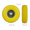 Relaxdays Roue de diable, 2x roue de brouette caoutchouc, pour axe de 20 mm, 3.00-4", 260 x 85 mm, jaune-gris
