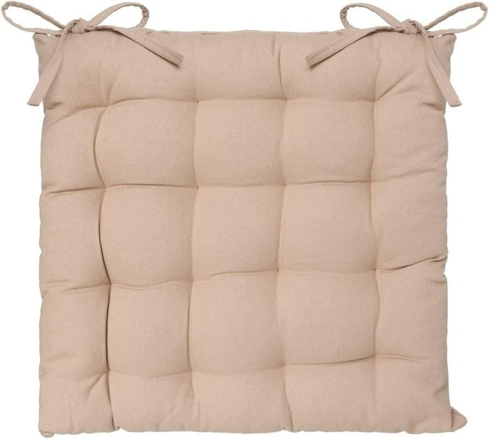 Assise De Chaise Matelassée Coton 38 X 38 Cm Lin