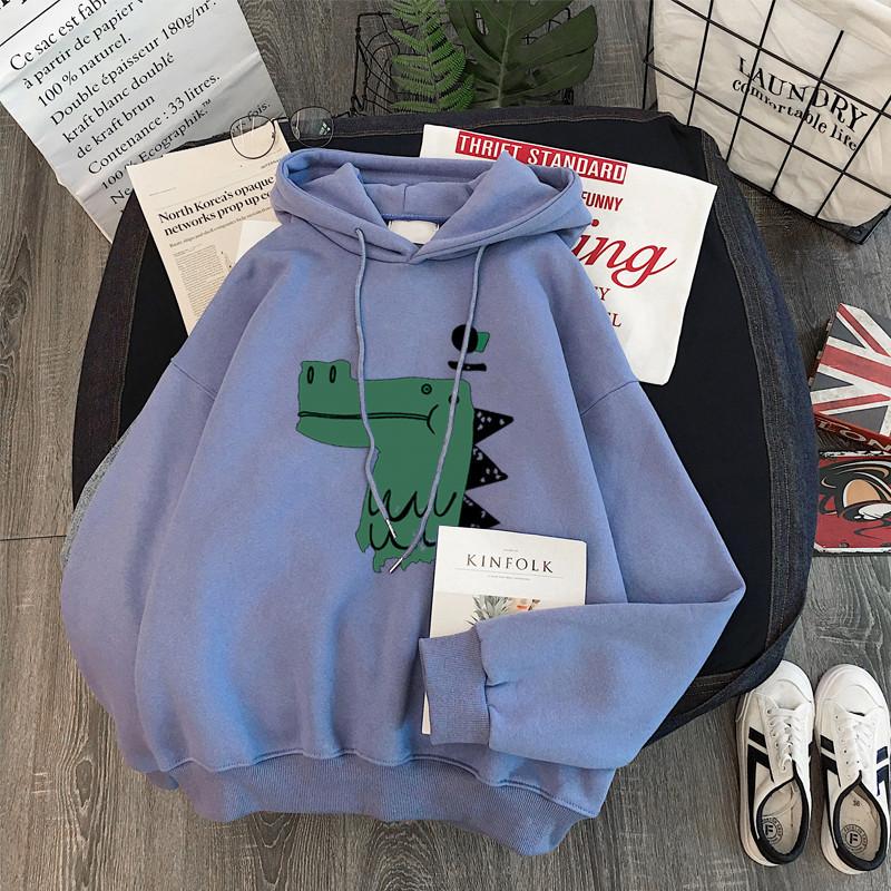 Fleece thickened sweater female autumn and winter student loose cc long sleeve hoodie top jacket