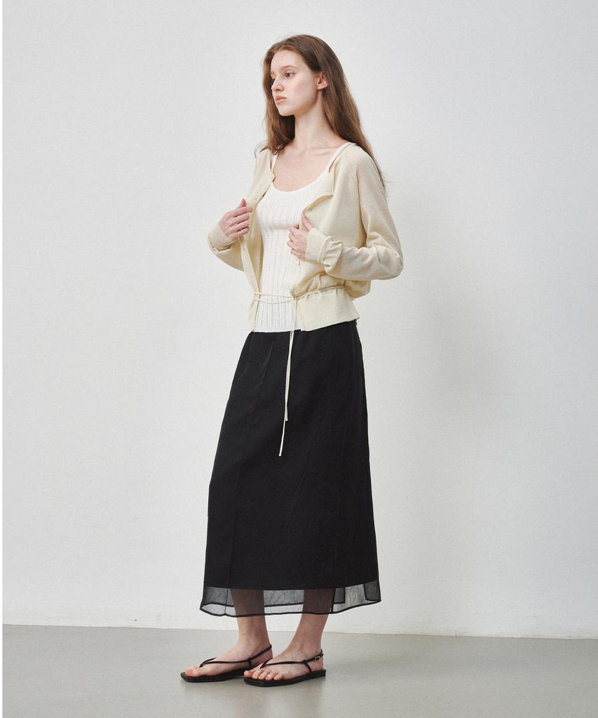 Ost Kaka Sheer Layered Maxi Skirt Black