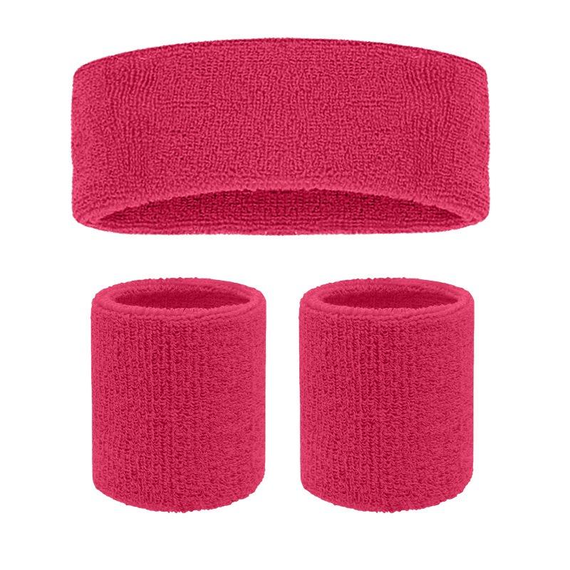 Exercise and fitness cycling basketball badminton breathable and sweat-absorbent headband hand protection wrist protection headband set