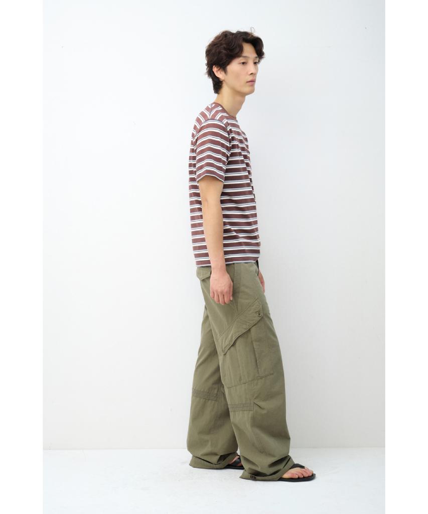 Haechinglum Bleached Stripe Tee Brown