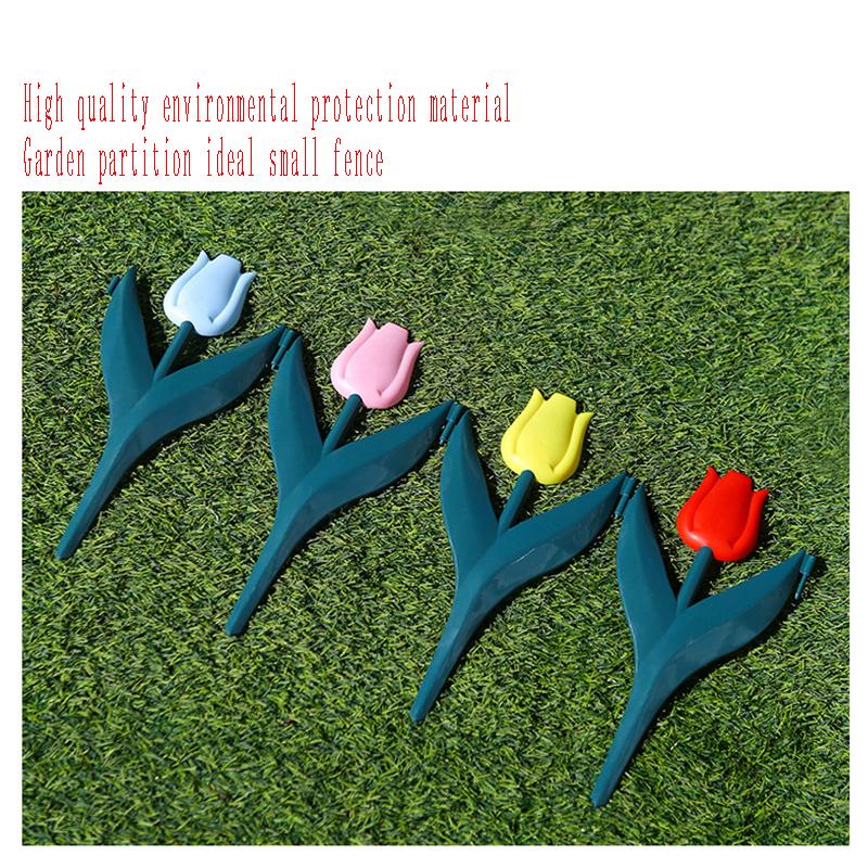 Simulation Tulip Flower Plastic Fence Fence Fence Garden Lawn Decoration Landscape Outdoor Courtyard Decorations