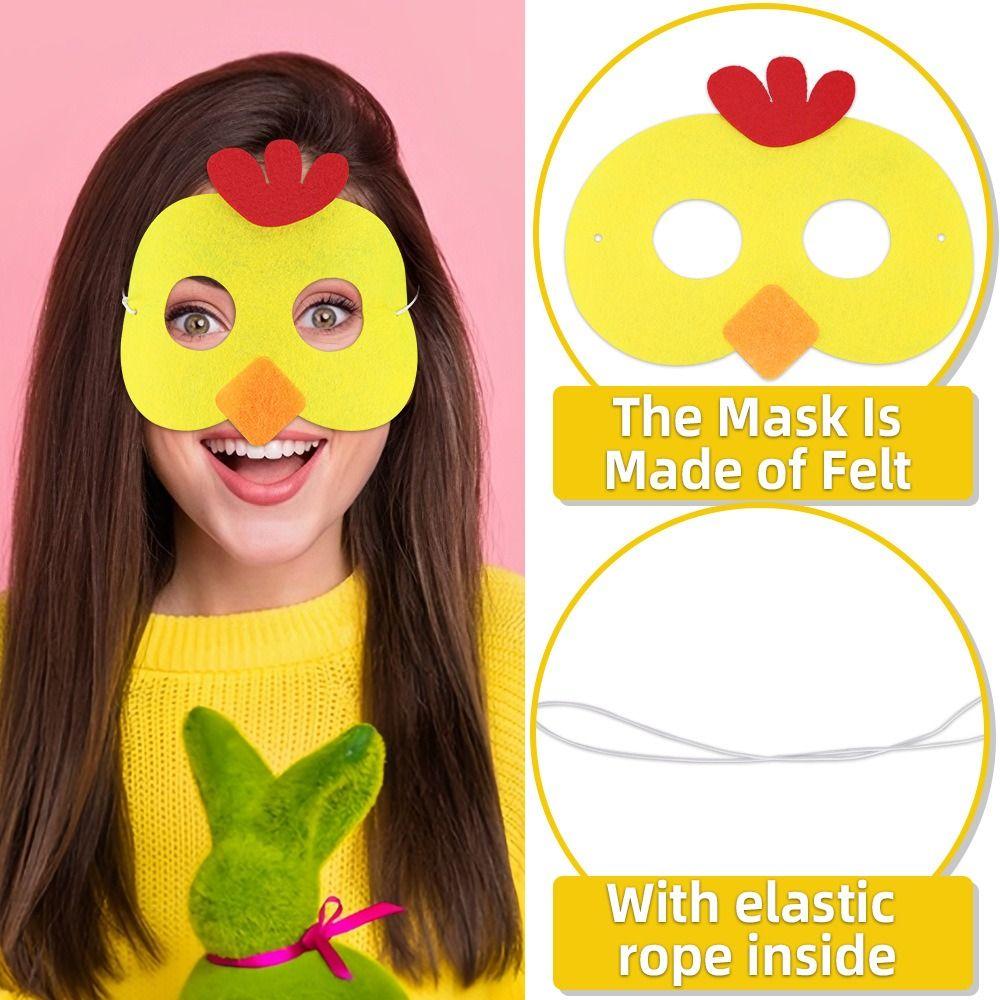 Lustige Ostermaske aus Filz, niedliche Tiermaske, DIY-Maskenbastelideen, Frohe Ostern, Dekoration für die Feiertage