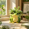 Funny Potted Sculpture Thickened Flower Pot Storage Frog Planter  Garden Decoration