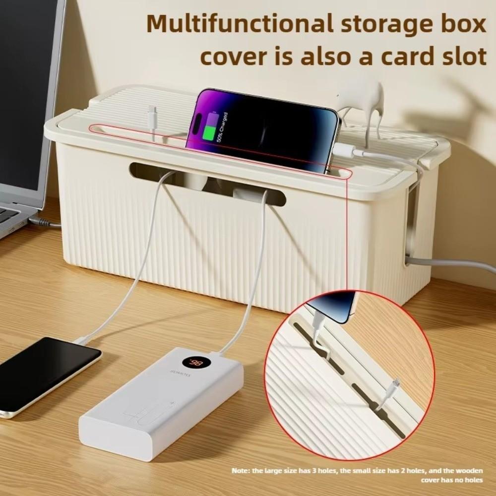 Plastic Desktop Storage Box Multi-Purpose Power Socket Management Box
