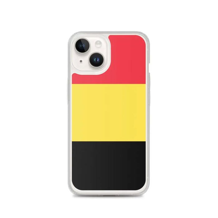 Coque iPhone - Drapeau Belgique - Souple - Multicolore - Design fin et léger - Compatible iPhone 14