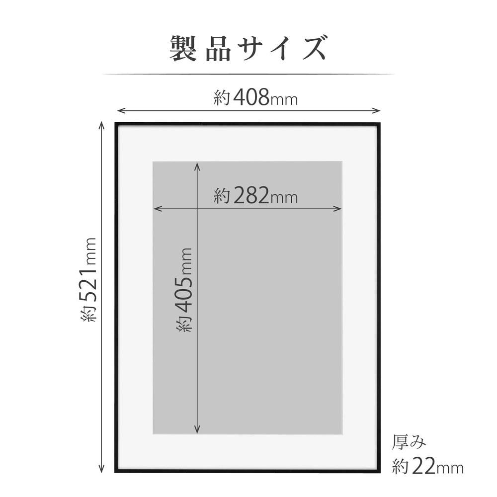 Hakuba Frame Aluminum HFA-03 A3 Acrylic Board Black White Matte
