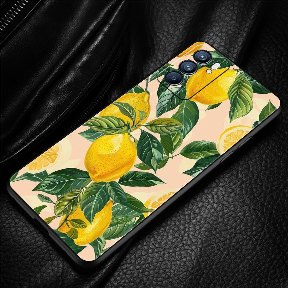 Summer Fresh Fruit Lemon Print Phone Case For Oppo Reno 13 12 11 10 7 F Find X5 X6 A98 A80 A79 A78 A57 A54 A31 A17 Pro Soft TPU